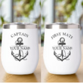 Nautical InsulCaptain First Mate Wine Tumbler