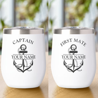 Nautical InsulCaptain First Mate Wine Tumbler