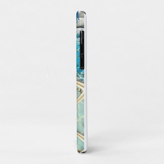 Nautical iPhone Case with Blue Anchor (Hinten/Links)