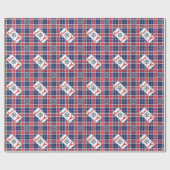 Nautical JOSS Compass Christmas Blue & Red Kariert Geschenkpapier (Flach)