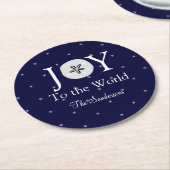 Nautical Joy Sandollar Blue White Christmas Runder Pappuntersetzer (Angewinkelt)