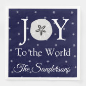 Nautical Joy Sandollar Blue White Christmas Serviette (Vorderseite)