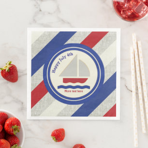 Nautical July 4 Paper Napkins Serviette