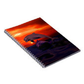 Nautical Jumping Dolphins Orange Ocean Sunset Notizblock (Rechte Seite)