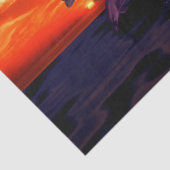 Nautical Jumping Dolphins Orange Ocean Sunset Seidenpapier (Ausschnitt)