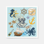   Nautical Junggesellenabschied Serviette (Vorderseite)