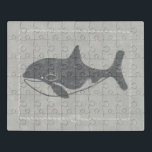 Nautical Killer Whale Puzzle<br><div class="desc">"Whale of a Tale" von Chariklia Zarris. Ein Killerwal auf einem nautischen Hintergrund.</div>
