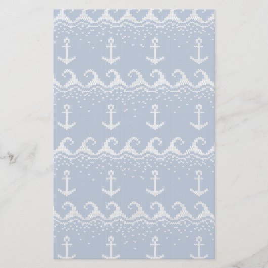 Nautical Knit Pattern Briefpapier (Vorderseite)