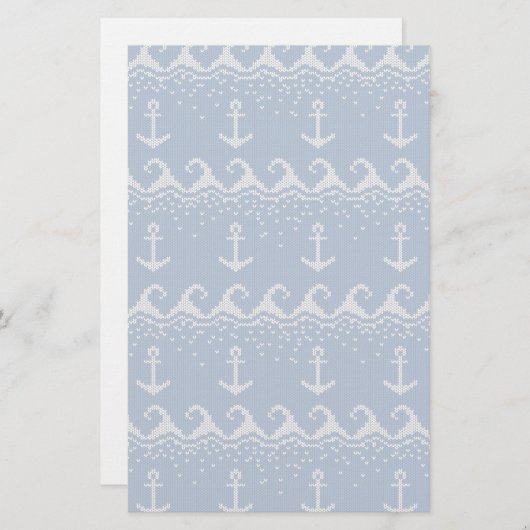 Nautical Knit Pattern Briefpapier (Vorne/Hinten)