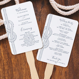 Nautical Knot Modern Script Wedding Fächer