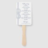 Nautical Knot Modern Script Wedding Fächer (Rückseite)