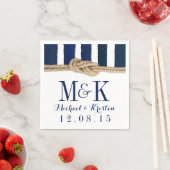 Nautical Knot Navy Streifen Hochzeiten Napkins Serviette (Beispiel)