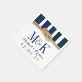 Nautical Knot Navy Streifen Hochzeiten Napkins Serviette (Ecke)