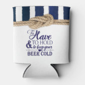 Nautical Knot Watercolor Navy Stripes Wedding Dosenkühler (Vorderseite)