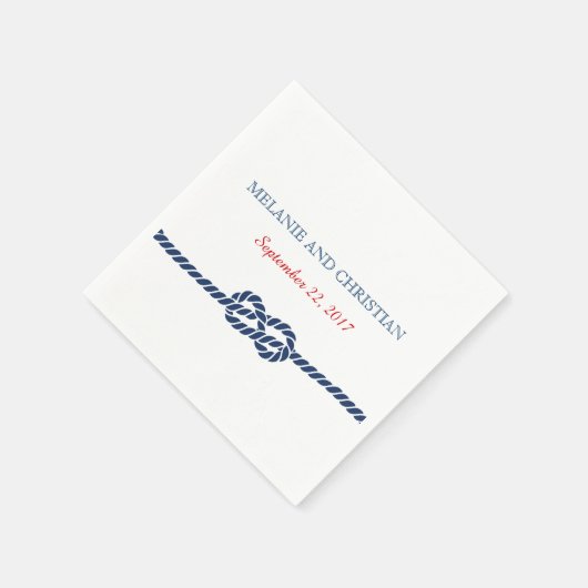 Nautical Knot Wedding Cocktail Napkin Serviette (Ecke)