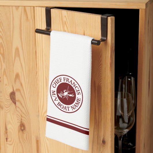 Nautical Koch Hummer Logo Küchentücher (Drittel gefaltet)