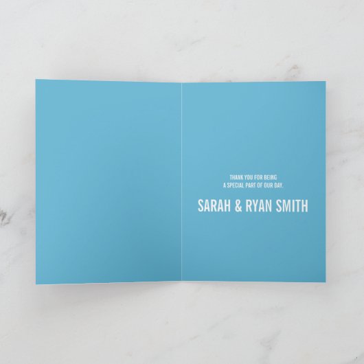 Nautical Krawatte the Knot Blue Wedding Danke Card (Innenseite)