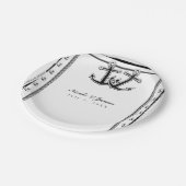 Nautical Liebe Anchors Beach Wedding Brautparty Pappteller (Schrägansicht)