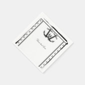 Nautical Liebe Anchors Beach Wedding Brautparty Serviette (Ecke)