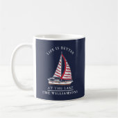 Nautical Life is Better at Lake Navy Blue Kaffeetasse (Links)
