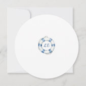 Nautical Lifebuoy Monogram Baby Shooter Einladung (Rückseite)