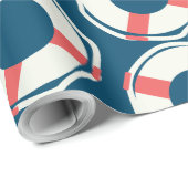 Nautical Lifesaver Pool Ocean Baby Dusche Geburtst Geschenkpapier (Rolleneckpunkt)