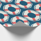 Nautical Lifesaver Pool Ocean Baby Dusche Geburtst Geschenkpapier (Ecke)
