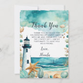 Nautical Lighthouse 16 . Geburtstag Geburtstag Dankeskarte (Vorderseite)