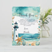 Nautical Lighthouse 16 . Geburtstag Geburtstag Dankeskarte (Stehend Vorderseite)