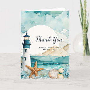 Nautical Lighthouse 16 . Geburtstag Geburtstag Dankeskarte