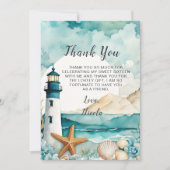 Nautical Lighthouse 16 . Geburtstag Geburtstag Dankeskarte (Vorderseite)