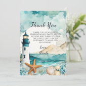 Nautical Lighthouse 16 . Geburtstag Geburtstag Dankeskarte (Stehend Vorderseite)