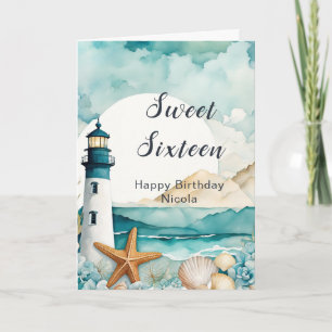 Nautical Lighthouse 16 . Geburtstag Geburtstag Karte