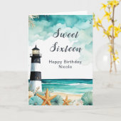 Nautical Lighthouse 16 . Geburtstag Geburtstag Karte (Gelbe Blume)