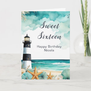 Nautical Lighthouse 16 . Geburtstag Geburtstag Karte