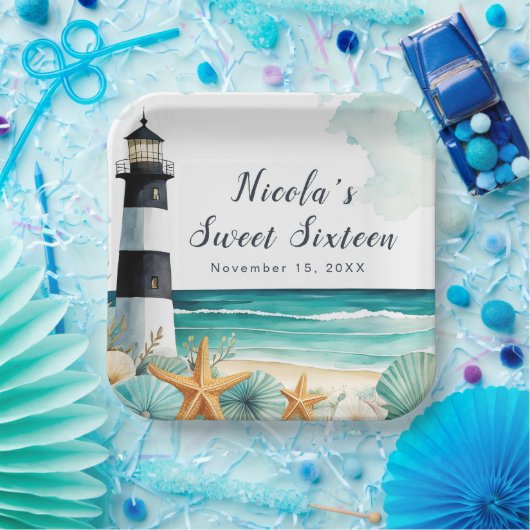Nautical Lighthouse 16 . Geburtstag Geburtstag Pappteller (Party)