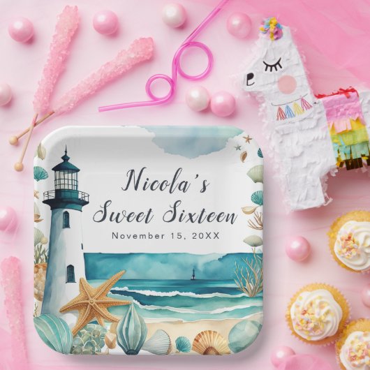 Nautical Lighthouse 16 . Geburtstag Geburtstag Pappteller (Party)
