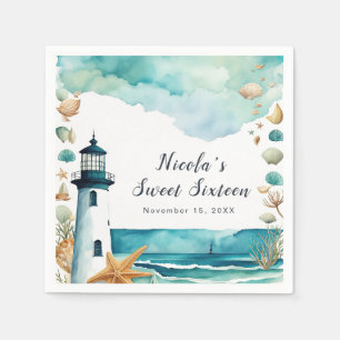 Nautical Lighthouse 16 . Geburtstag Geburtstag Serviette