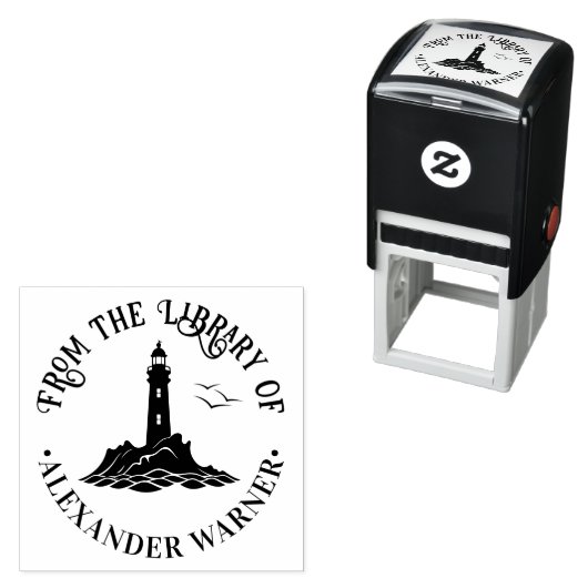 Nautical Lighthouse #3 "From the library" Book Permastempel (Beispiel)