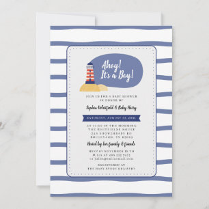 Nautical Lighthouse Ahoy Es ist eine Baby-Dusche Einladung