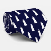 Nautical Lighthouse auf Navy Blue Neck Tie Krawatte (Gerollt)