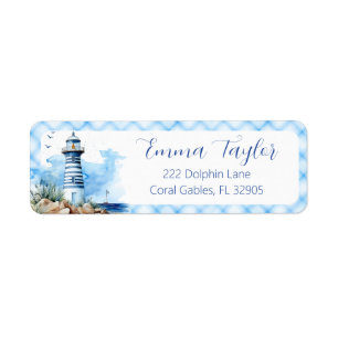 Nautical Lighthouse Baby Dusche Rücksendeadresse