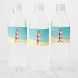 Nautical Lighthouse Beach Wedding Brautparty Wasserflaschenetikett