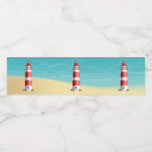 Nautical Lighthouse Beach Wedding Brautparty Wasserflaschenetikett (Einzelnes Label)