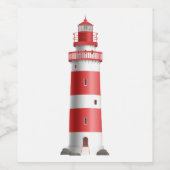 Nautical Lighthouse Beach Wedding Brautparty Weinetikett (Einzelnes Label)