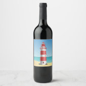 Nautical Lighthouse Beach Wedding Brautparty Weinetikett (Vorderseite)
