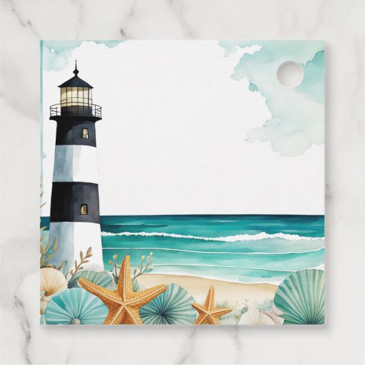 Nautical Lighthouse Birthday Geschenkanhänger (Rückseite)