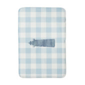 Nautical Lighthouse Blue Gingham Karo Coastal Badematte (Vorderseite Vertikal)