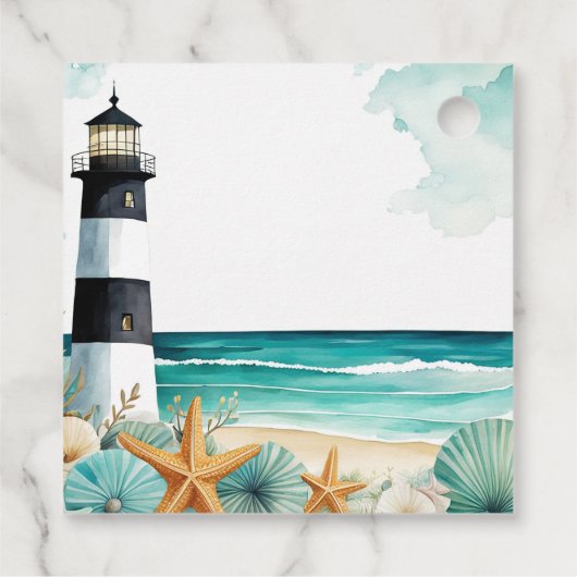 Nautical Lighthouse Brautparty Geschenkanhänger (Rückseite)