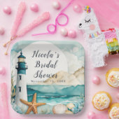 Nautical Lighthouse Brautparty Pappteller (Party)